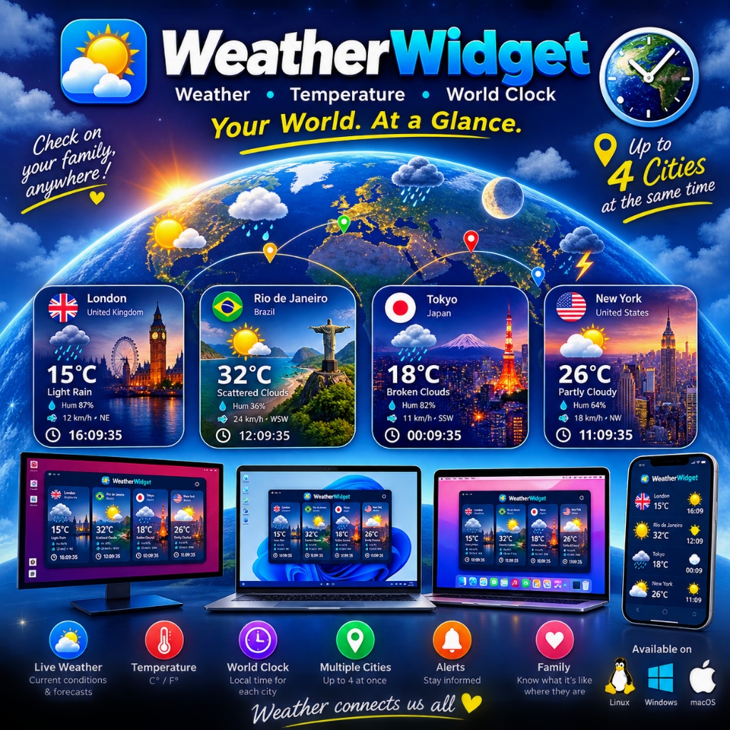 WeatherWidget Multi-City & Environmental Weather Banner
